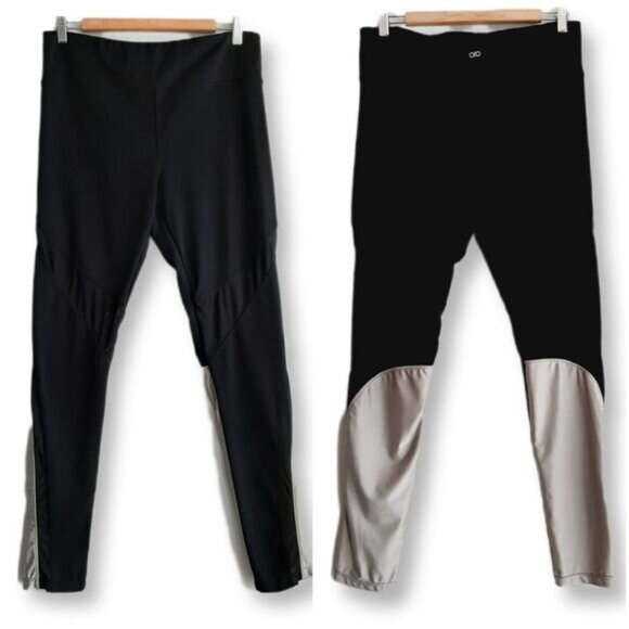 ENERGY Athletic Leggings Mesh Insert Panels Black & Grey Sz XL - Picture 1 of 15